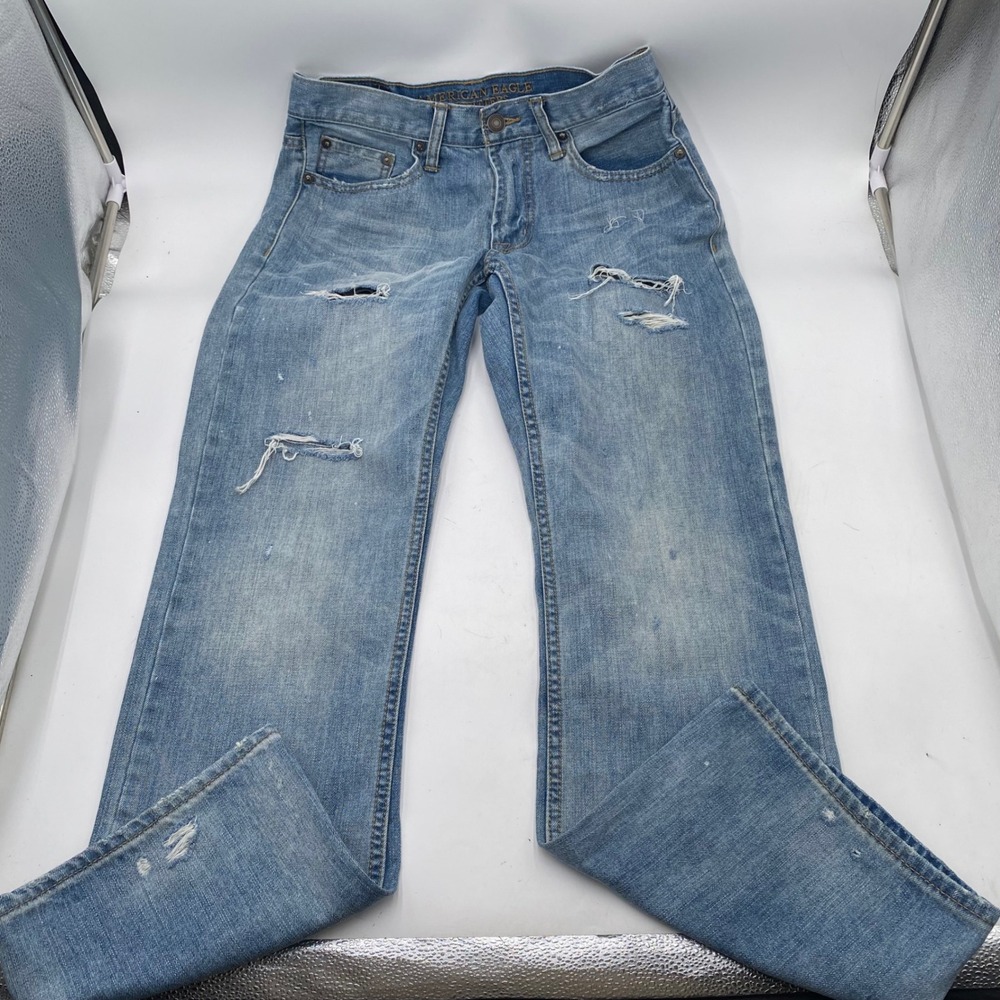 American Eagle Classic Bootcut Jeans 29x32 Blue Distressed Vintage Cotton Denim